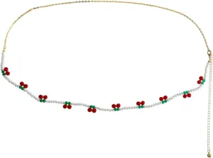 Homoyoyo Elegant Pearl Waist Chain Fashion Beaded Waist Ornament Body Chain Belly Jewelry for