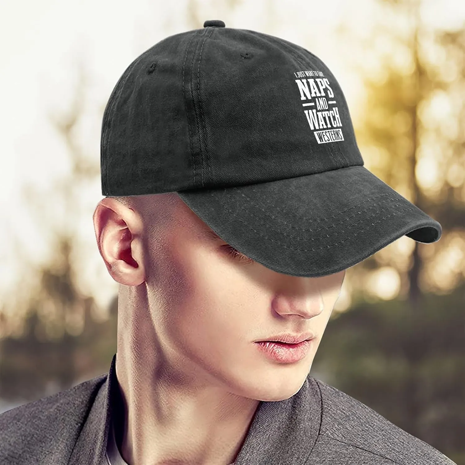 I Just Wants to Take Naps and Watch Westerns Mens Ball Caps Baseball Hats for Women Beach Baseball Hat Trendy Sun Hats