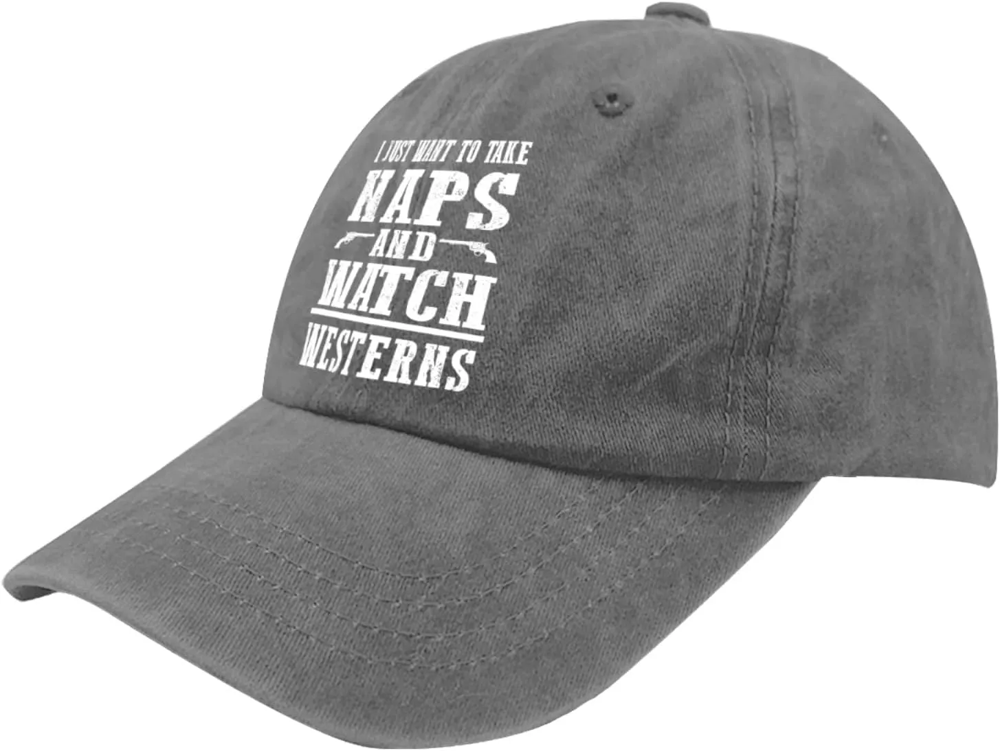 I Justs Want to Take Naps and Watch Westerns Womens Baseball Hat Summer Caps for Women Baseball Caps Breathable Ponytail