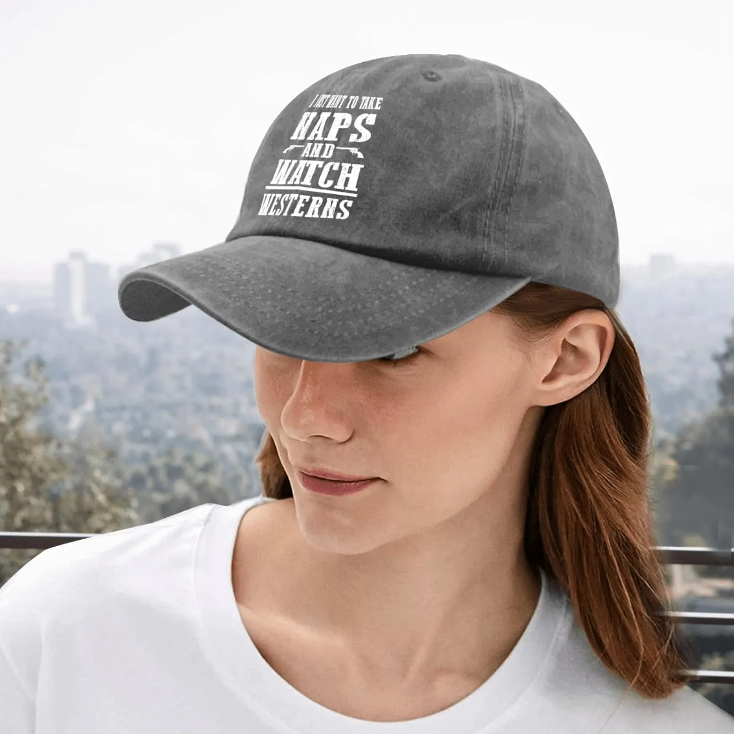 I Justs Want to Take Naps and Watch Westerns Womens Baseball Hat Summer Caps for Women Baseball Caps Breathable Ponytail