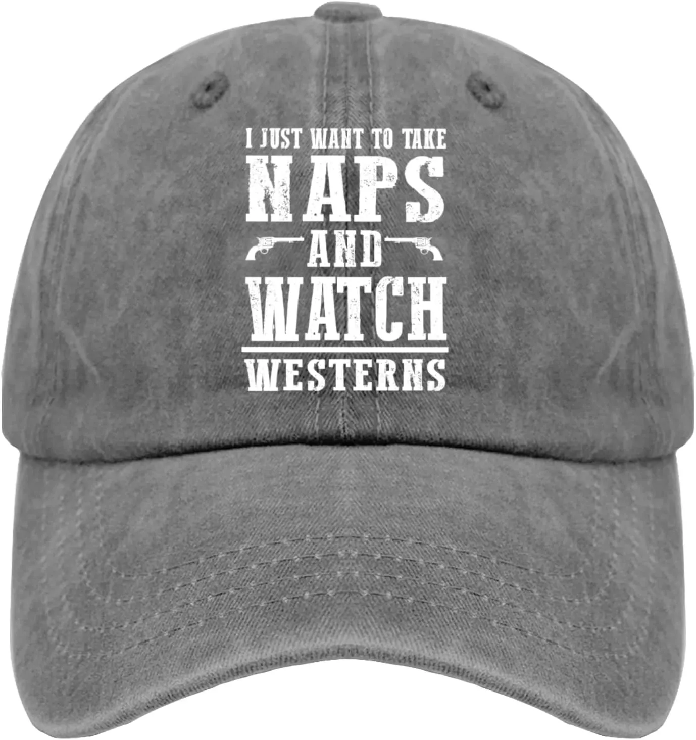 I Justs Want to Take Naps and Watch Westerns Womens Baseball Hat Summer Caps for Women Baseball Caps Breathable Ponytail