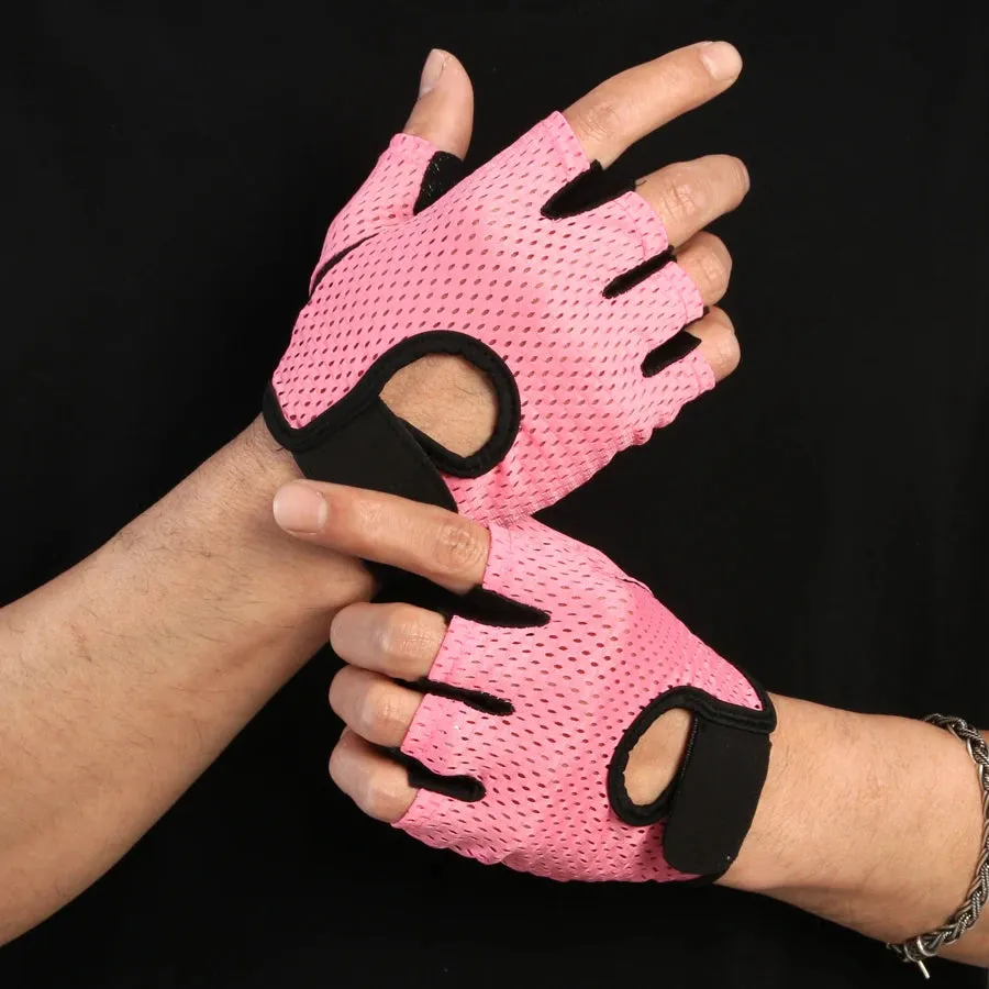 Ice Silk Half-Finger Gloves - Breathable Anti-Slip Cycling & Gym Gear