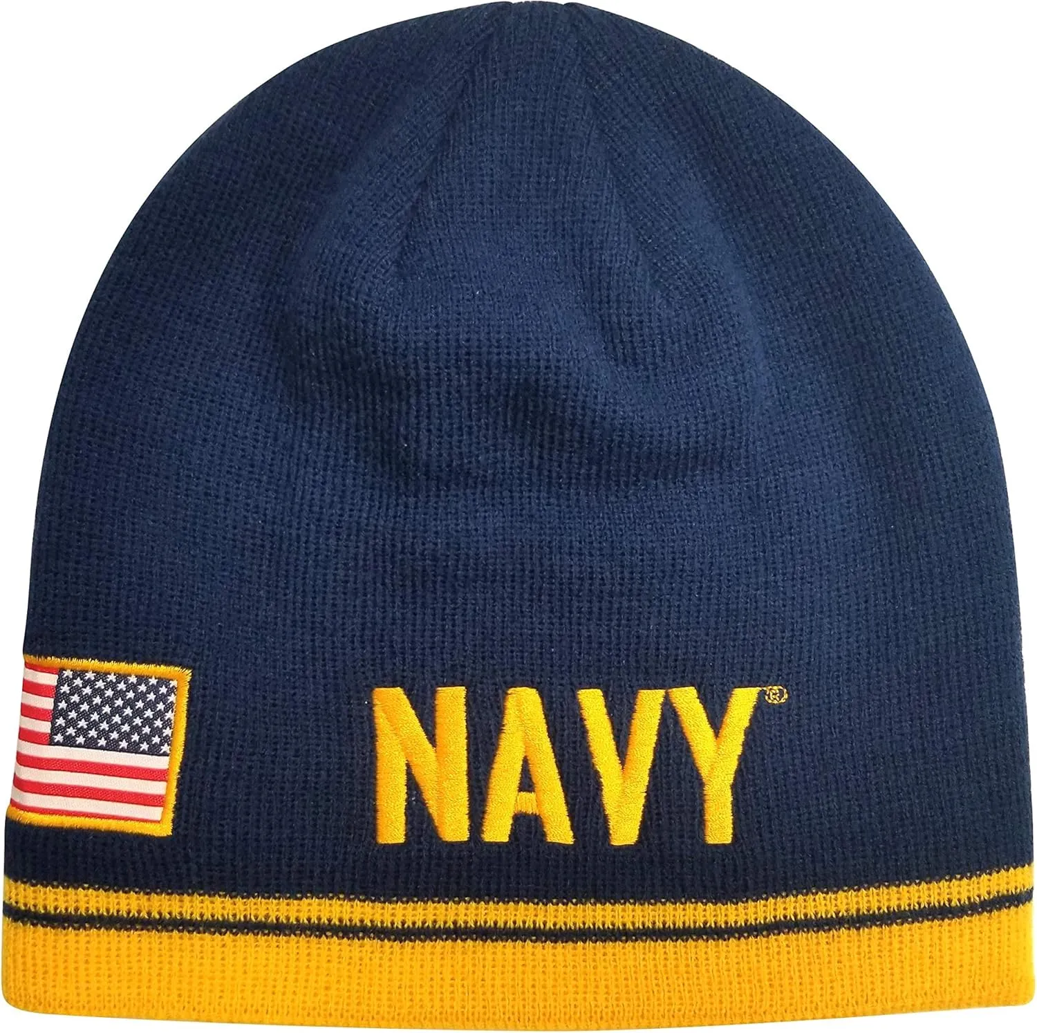 Icon Sports U.S. Military Beanie  Official Embroidered Flag Patch Warm Winter Knit Cap Adult Unisex Hats for Men Women