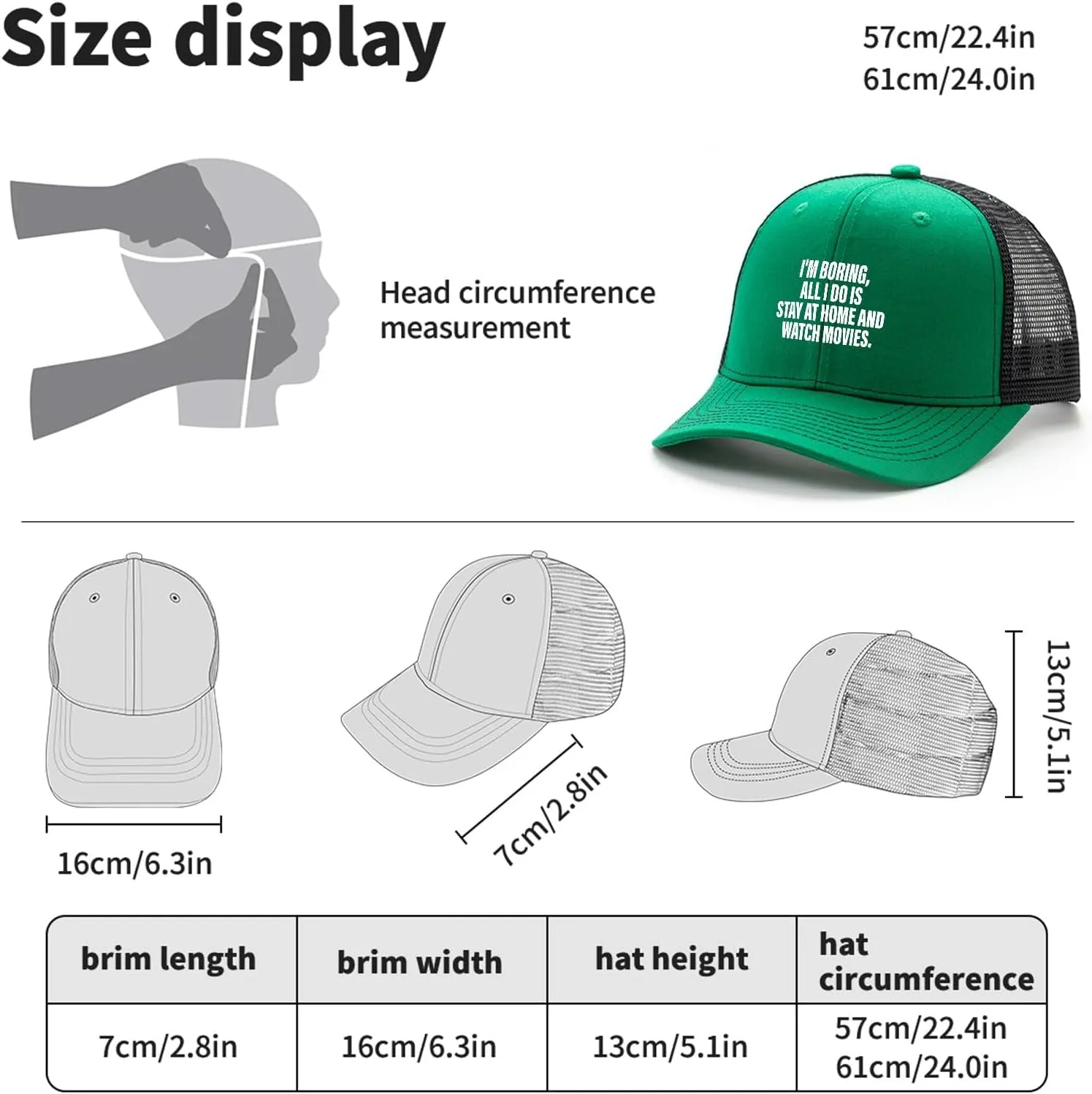 Im Boring All I Do ISS Stay Homes and Watch Movies Sayin Baseball Hat Athletic Hat for Women's Light Weight Cap Sun Hats