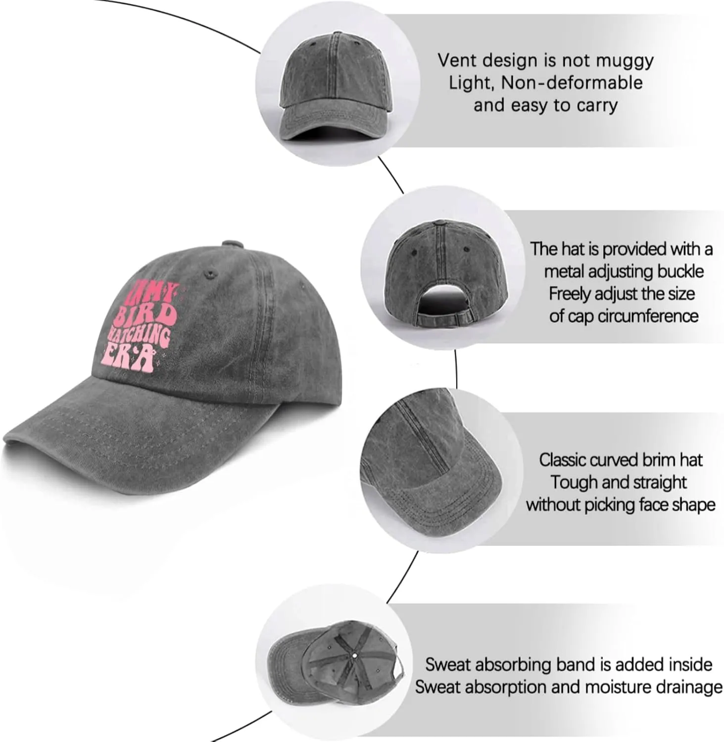 in My Bird Watching Era Running Hats for Women Outdoor Caps for Womens Hiking Caps Trendy Sun Hats