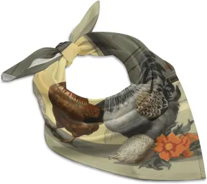 Italian Chickens 18" Square Head Scarf Lightweight Silk Scarf for Women Soft Satin Head Scarves Large Neckerchief Fashion Bandanas Silk Headband Neck Satin Scarfs for Bag Hair Scarves Gift