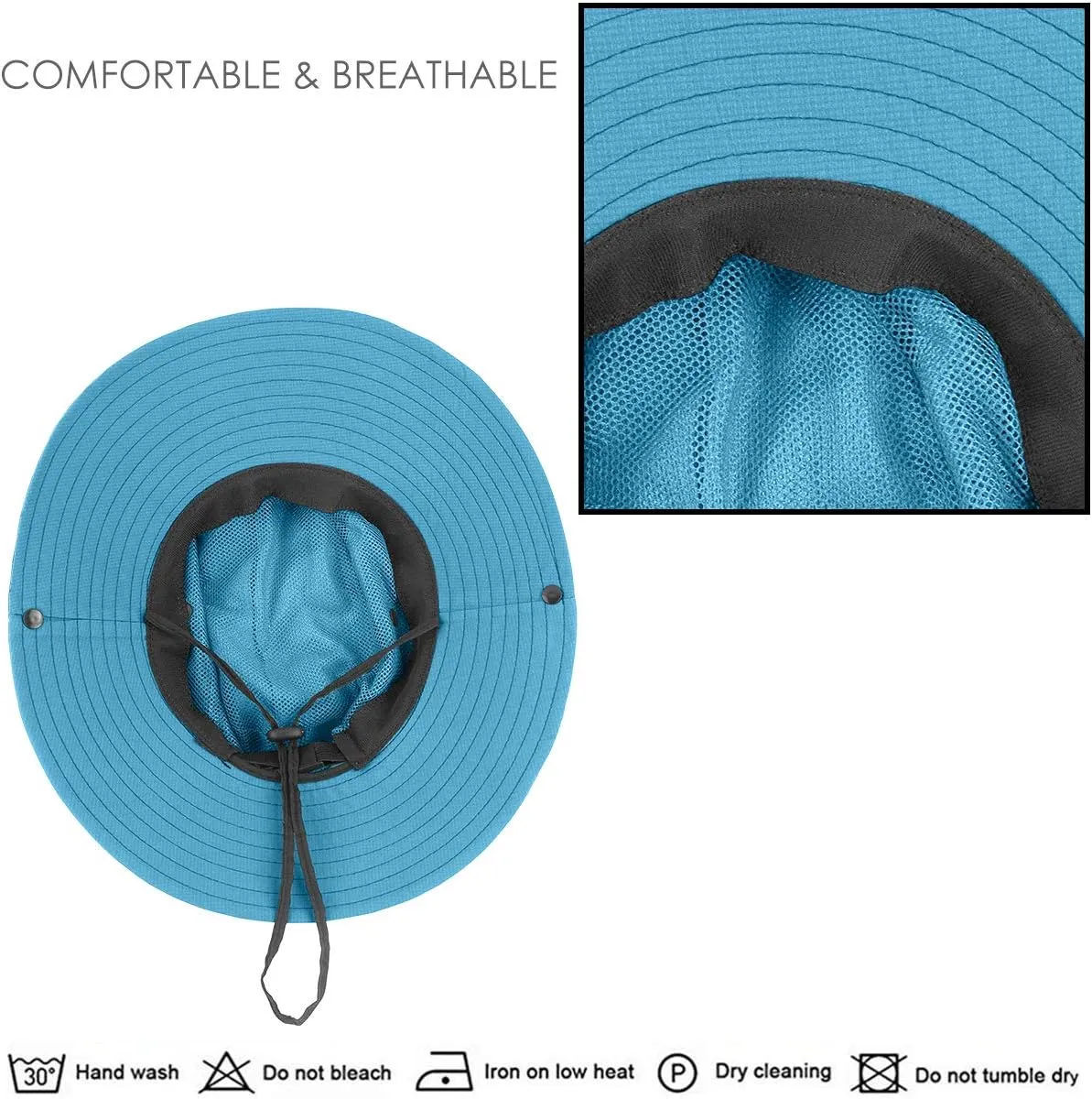 IYEBRAO 2 Pack Womens Ponytail Sun Hat UV Protection Bucket Hats Foldable Wide Brim Summer Boonie Beach Cap Fishing Hiking