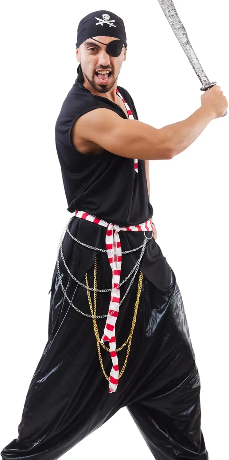 Jadive 5 Pieces Chain Belt Jeans Pants Pocket Waist Multi-Layer Hip Hop Metal Wallet Chain for Men Women