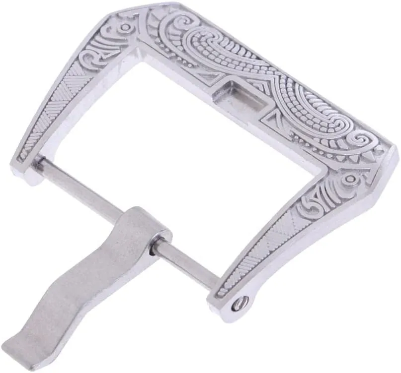 jojomis Elegant Stainless Steel Watch Band Clasp for 22mm Straps with Floral Design
