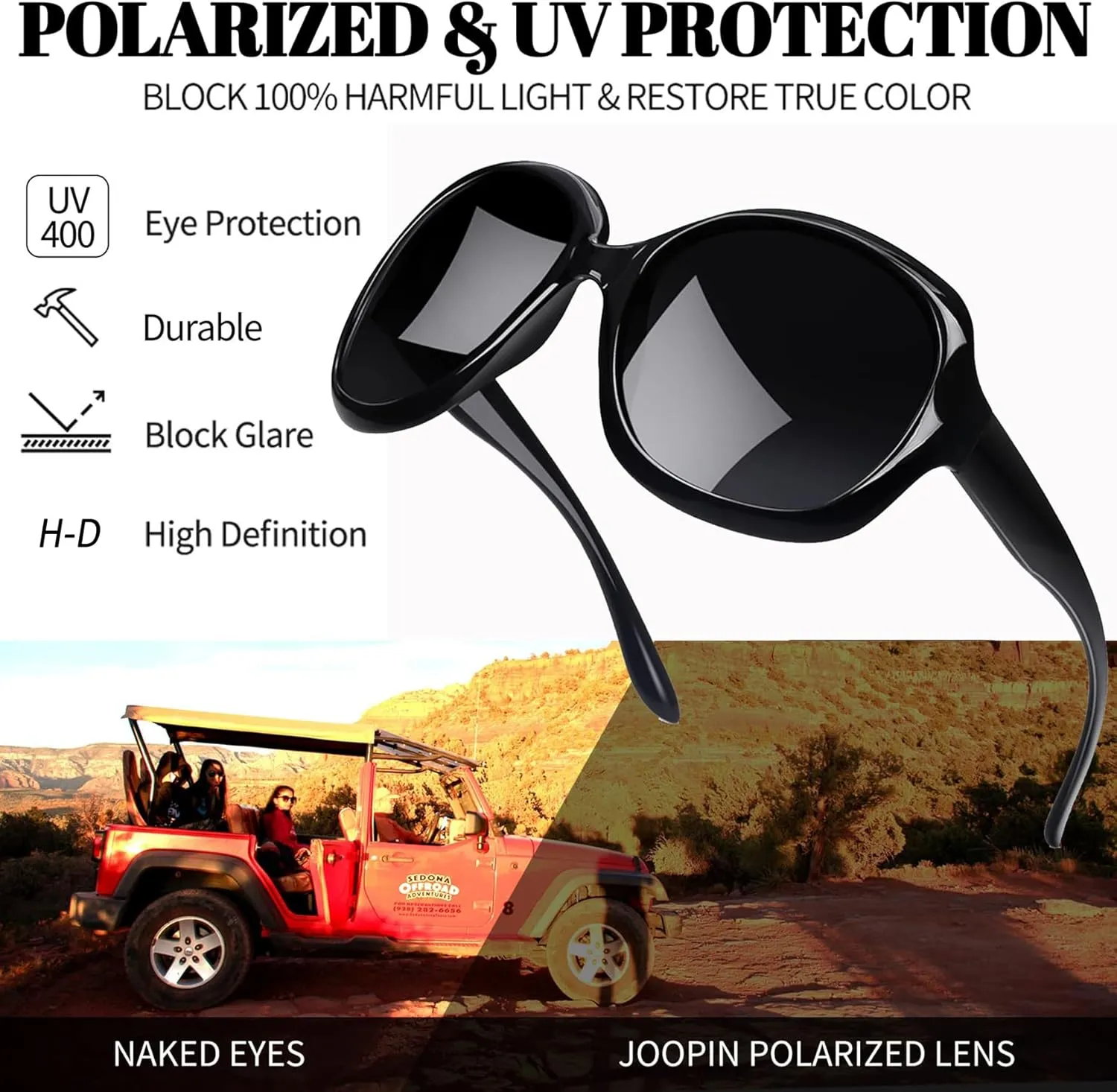Joopin Oversized Sunglasses Womens Trendy Polarized Large Driving Sun Glasses Ladies UV Protective Big Sunnies Shades