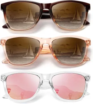 KALIYADI Womens-Sunglasses Polarized Sunglasses-Womens Trendy: Retro Sun Glasses with UV Protection for Travel Driving