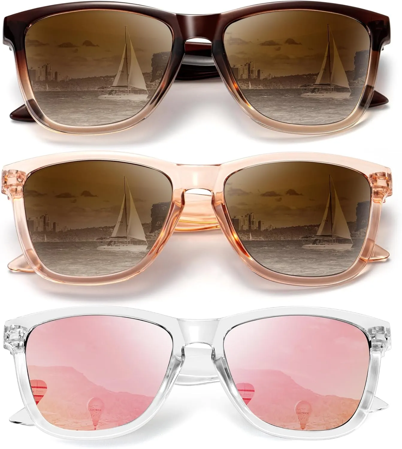 KALIYADI Womens-Sunglasses Polarized Sunglasses-Womens Trendy: Retro Sun Glasses with UV Protection for Travel Driving