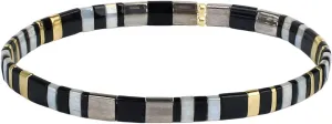 KELITCH Bohemian Friendship Stretch Bracelets Handmade Elastic Tila Beads Charm Bracelets for Women