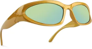 KENBO Y2K Sunglasses Wrap Around Futuristic Sunglasses Womens Men Swift Oval Fashion Sport Shades Sun Glasses