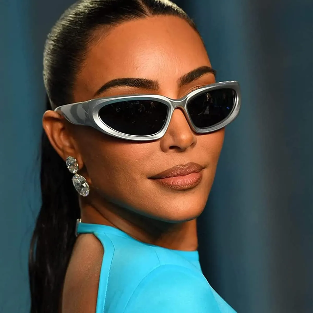 KENBO Y2K Sunglasses Wrap Around Futuristic Sunglasses Womens Men Swift Oval Fashion Sport Shades Sun Glasses