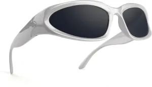 KENBO Y2K Sunglasses Wrap Around Futuristic Sunglasses Womens Men Swift Oval Fashion Sport Shades Sun Glasses