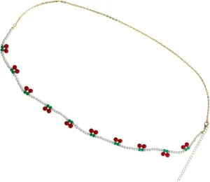 KESYOO Pearl Necklace for Women Dainty Chain Festival Occasion Waist Decor Jewelry Cherry Design Fashion Waist Beads