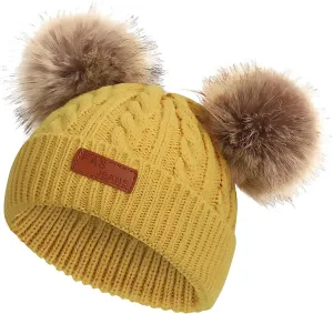 Kids Knit Beanie Watch Hat Solid Winter Beanie for Boys Girls Cute Soft Warm Cap for Children
