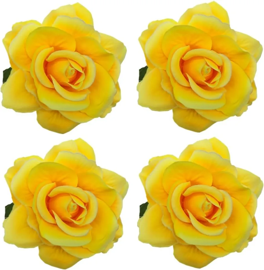 La Homein Sanrich 4pcs/Pack Fabric Rose Hair Flowers Clips Mexican Hair Flowers Hairpin Brooch Headpieces