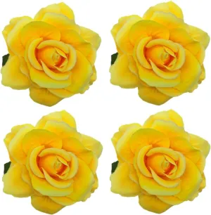 La Homein Sanrich 4pcs/Pack Fabric Rose Hair Flowers Clips Mexican Hair Flowers Hairpin Brooch Headpieces