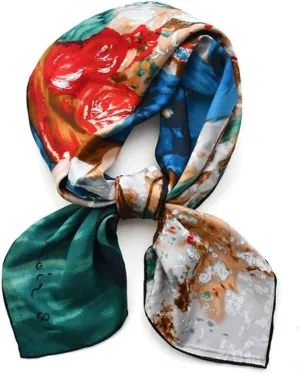 Ladies Scarf Oil Painting ColoRood Silk Twill Square Headband Spring/Summer (a One Size)