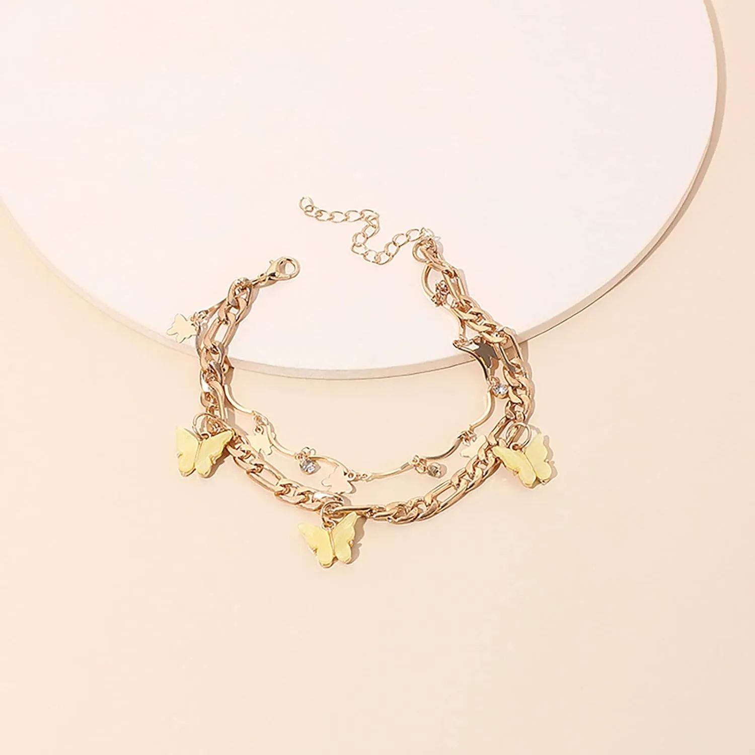Large Anklets for Women Plus Size Gold Plated Anklets Layered Cuban Link Chain Waterproof Herringbone Paperclip Beaded Herringbone Cute Heart Link Anklet Set Pack Summer Beach Jewelry Gift