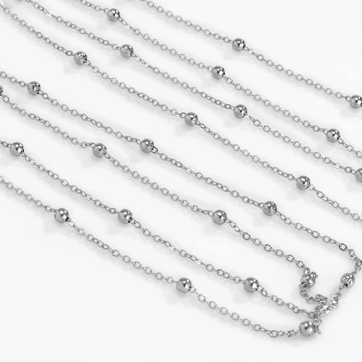 Layered Necklace, Double Layered Necklace 2 Layer Pendant Necklaces Simple Ball Long Chain Design Graduation Teen Jewelry