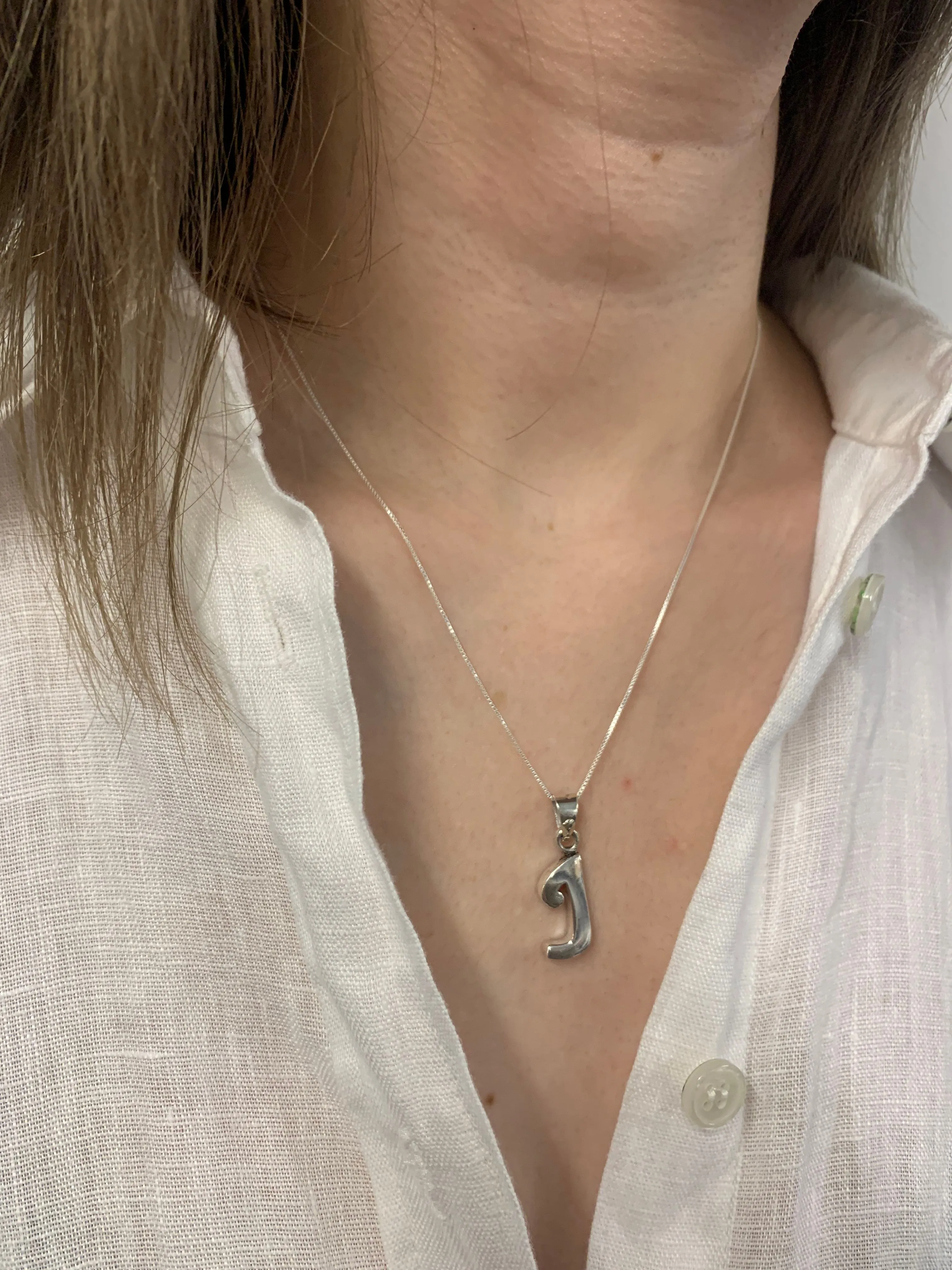 Letter J Pendant - Name Initial Necklace - Personalized Gift