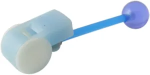 Light Blue UV Whistle with 14 Gauge Bio Flexible Tongue Barbell Jewelry