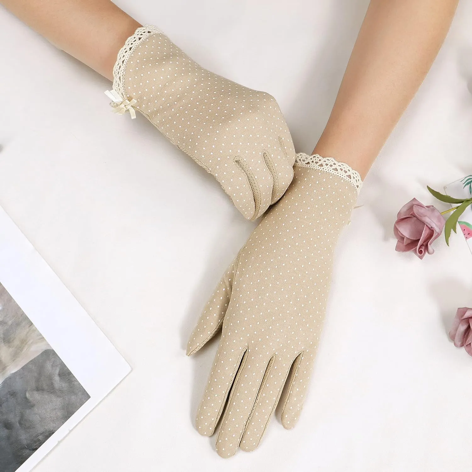 Lovful Summer Women Screentouch Gloves Sun Uv Protection Driving Gloves