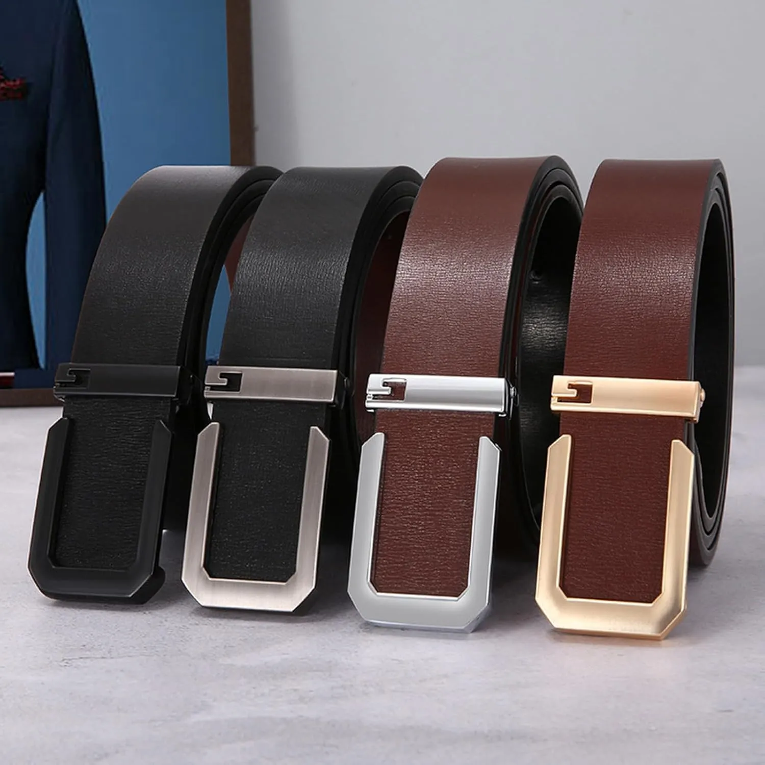 Luxury Belt Automatic Buckle Belts Adjustable Men's Belts Cowhide Retro Leather Mens Belts for All Occasions Belt Men