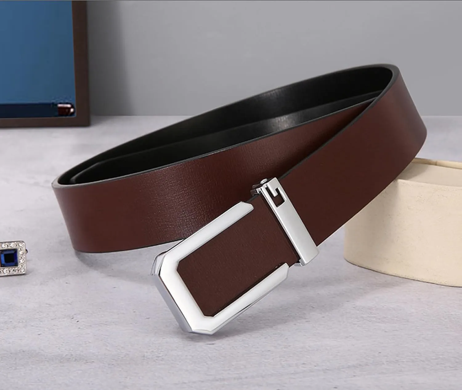Luxury Belt Automatic Buckle Belts Adjustable Men's Belts Cowhide Retro Leather Mens Belts for All Occasions Belt Men