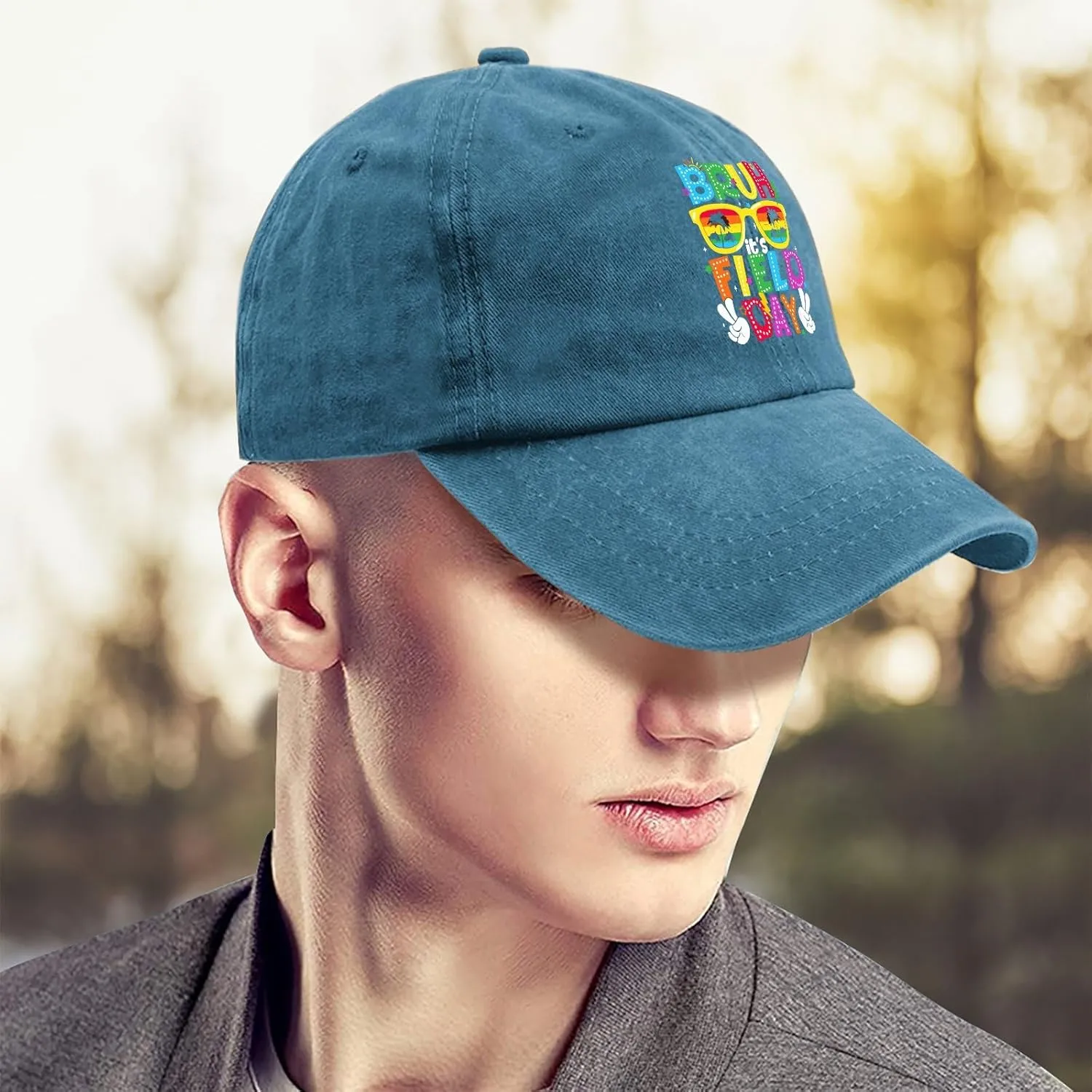 Made in US Bruh It's Field Day Ball Caps Cotton Washed Baseball Caps Adjustable Hat Custom Gifts for