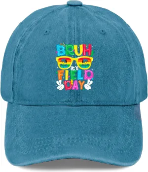 Made in US Bruh It's Field Day Ball Caps Cotton Washed Baseball Caps Adjustable Hat Custom Gifts for