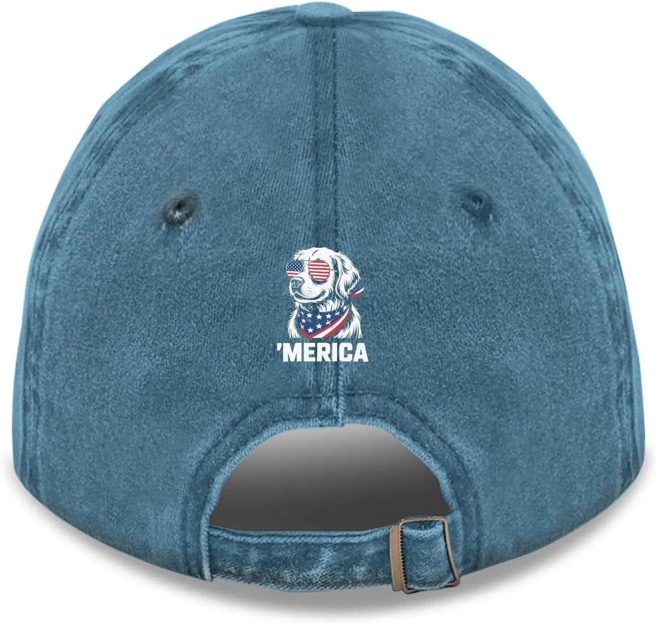 Made in US Golden Retriever 4th of July Merica Caps Cotton Washed Baseball Caps Adjustable Hat