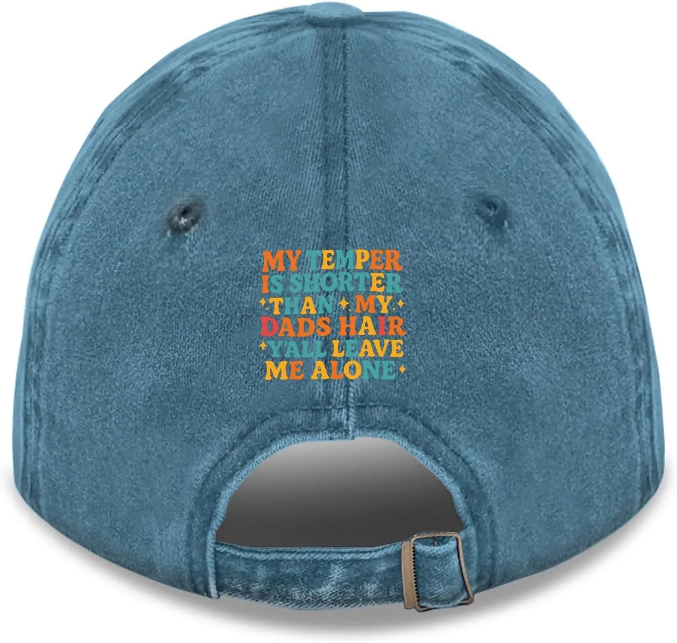Made in US My Temper is Shorter Than My Dad's Hair Hat for Womens Baseball Caps Aesthetic Washed
