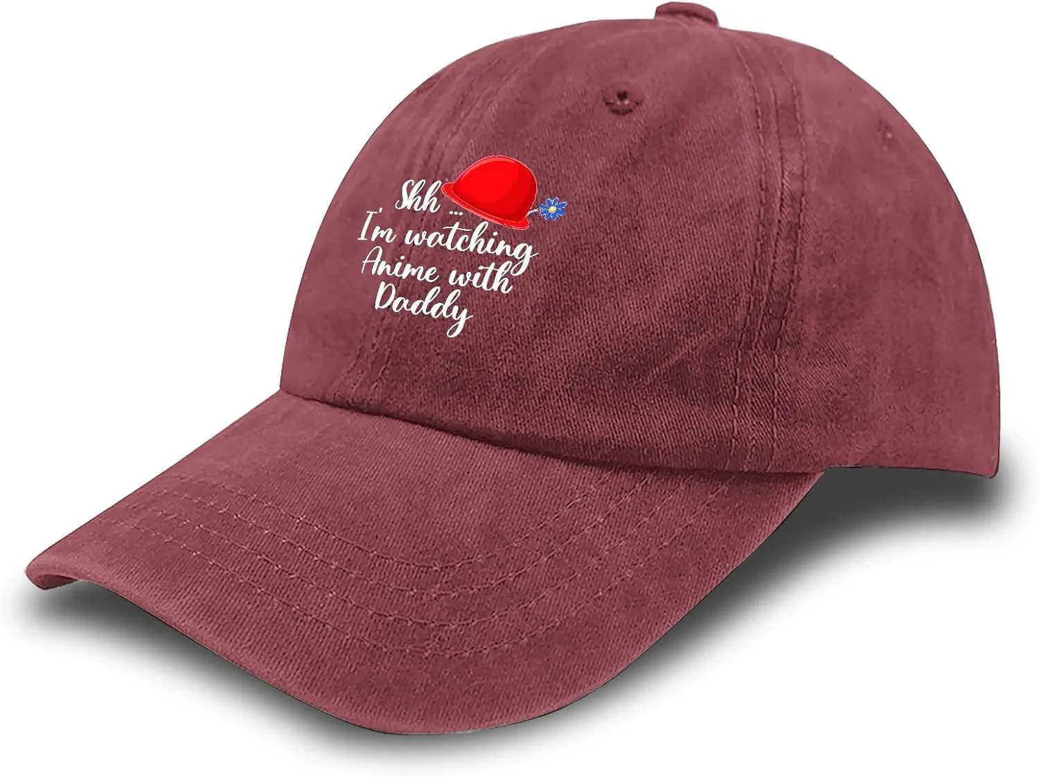 Made in US Shh Im Watching Anime with Daddy First Fathers Day Hat for Womens Baseball Caps