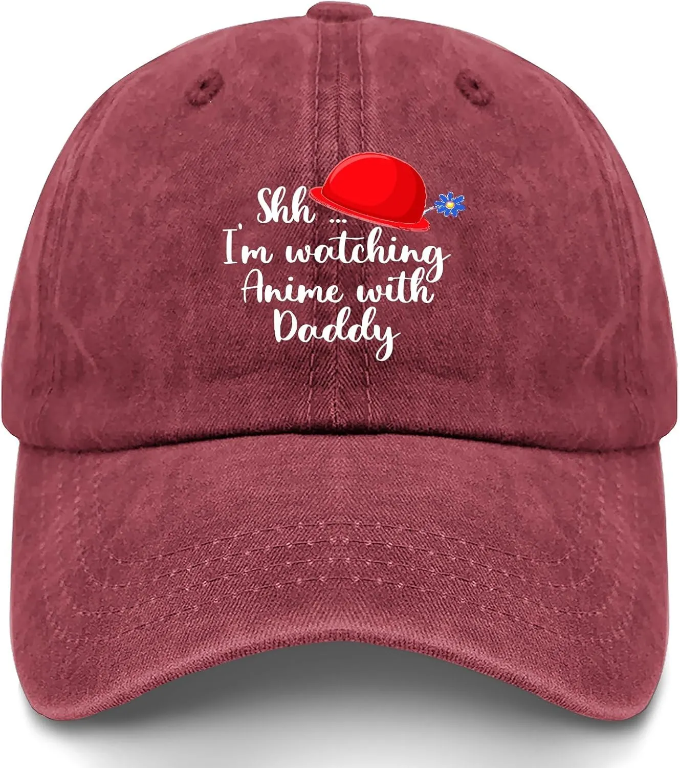 Made in US Shh Im Watching Anime with Daddy First Fathers Day Hat for Womens Baseball Caps