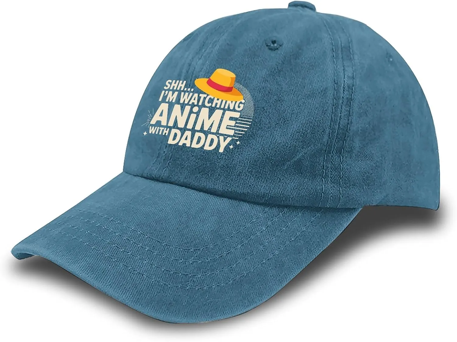Made in US Shh Im Watching Anime with Daddy First Fathers Day Hats for Women Baseball Caps Trendy