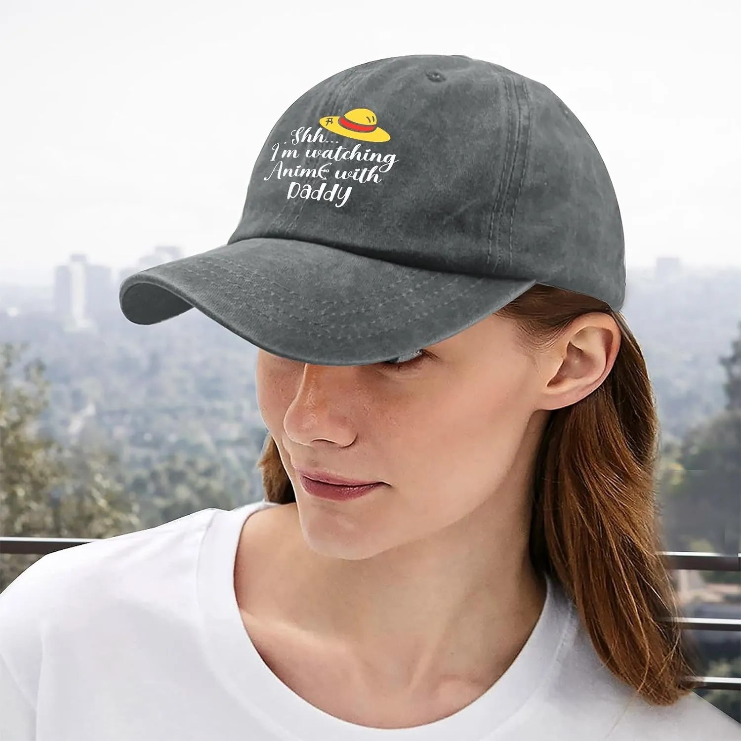 Made in US Shh Im Watching Anime with Daddy First Fathers Day Hats for Womens Baseball Caps