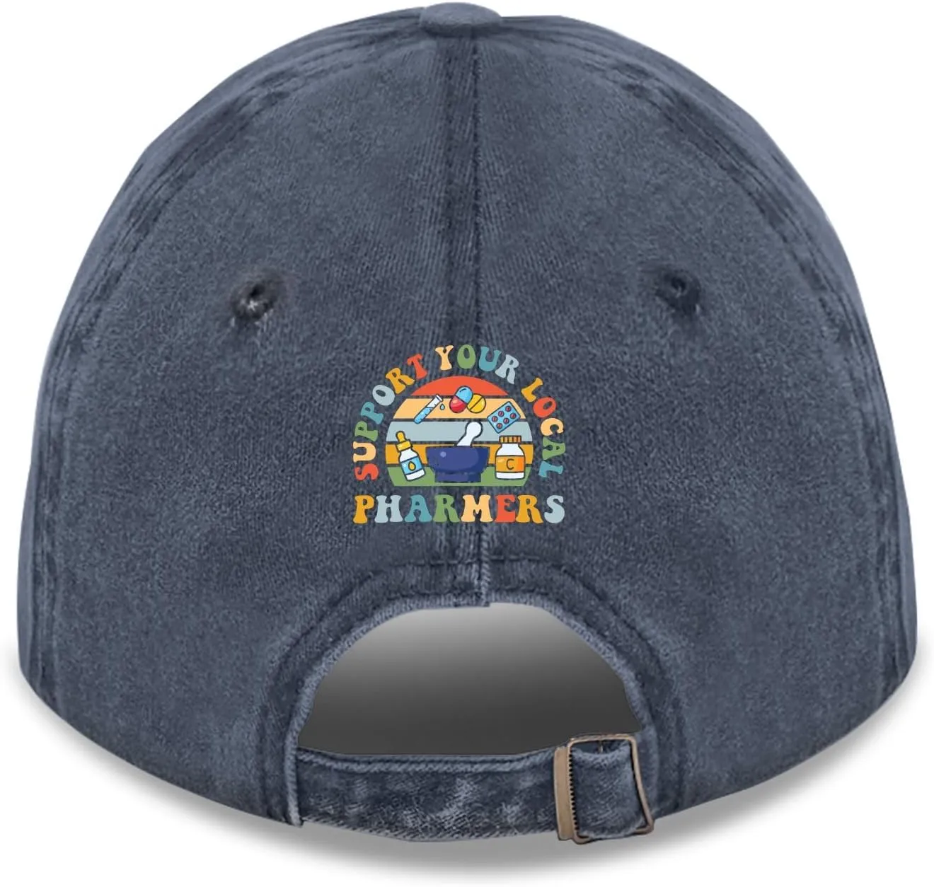 Made in US Support Your Local Pharmers Hat for Womens Baseball Caps Vintage Washed Running Hat Light