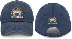 Made in US Support Your Local Pharmers Hat for Womens Baseball Caps Vintage Washed Running Hat Light