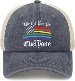 Made in US We The People Means Everyone Mens Hat Cotton Washed Baseball Caps Adjustable Hat Custom