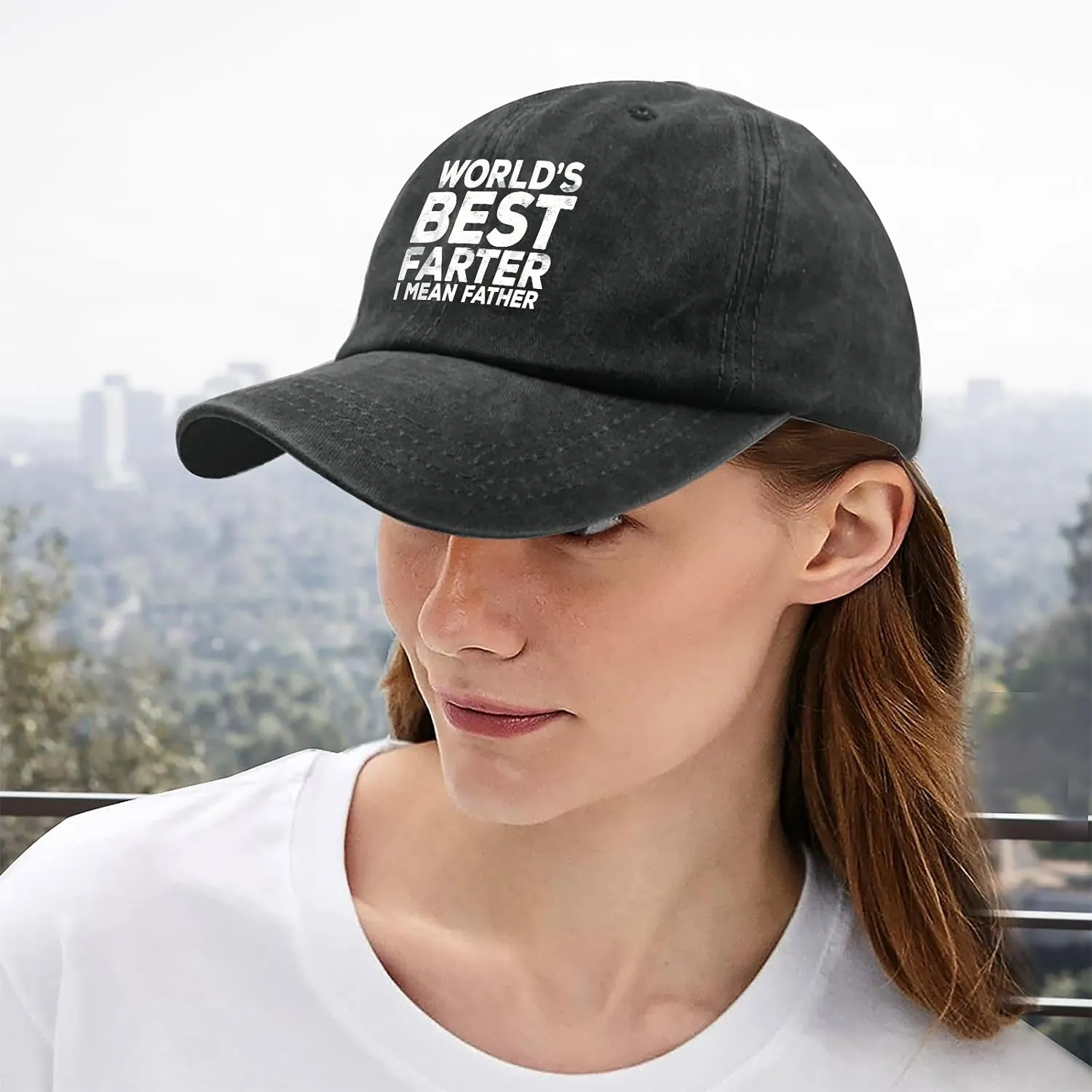 Made in US World's Best Farter I Mean Father Fathers Day Funny Dad Dog Hats for Men Baseball Cap Low