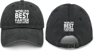 Made in US World's Best Farter I Mean Father Fathers Day Funny Dad Dog Hats for Men Baseball Cap Low