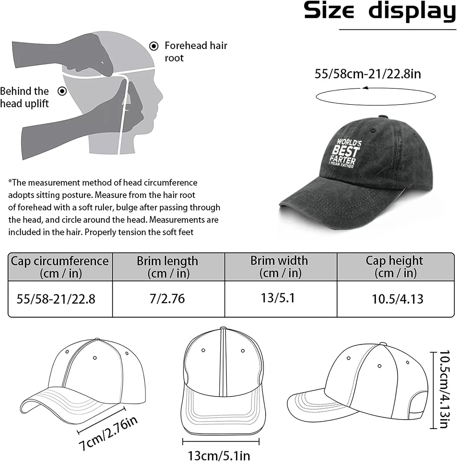 Made in US World's Best Farter I Mean Father Fathers Day Funny Dad Dog Hats for Men Baseball Cap Low