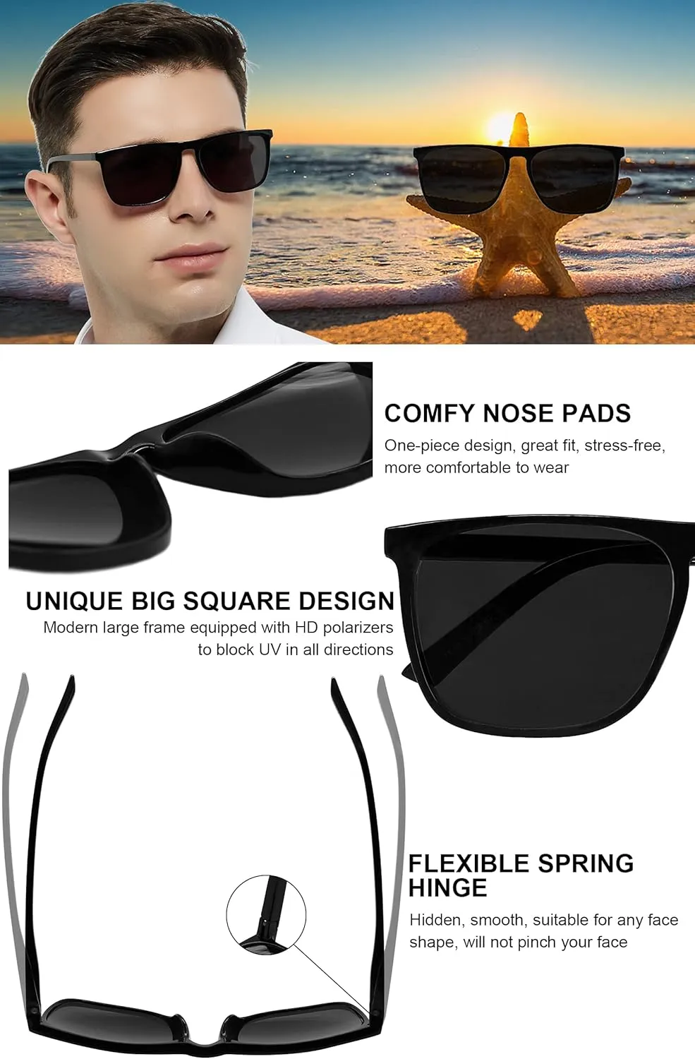 MARE AZZURO Oversized Polarized Sunglasses Women Men Driving Fishing Sports Sun Glasses UV400 Protection Party Beach Sunnies