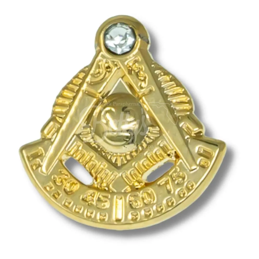 Mason Freemason Masonic Gold Compass Lapel Pin
