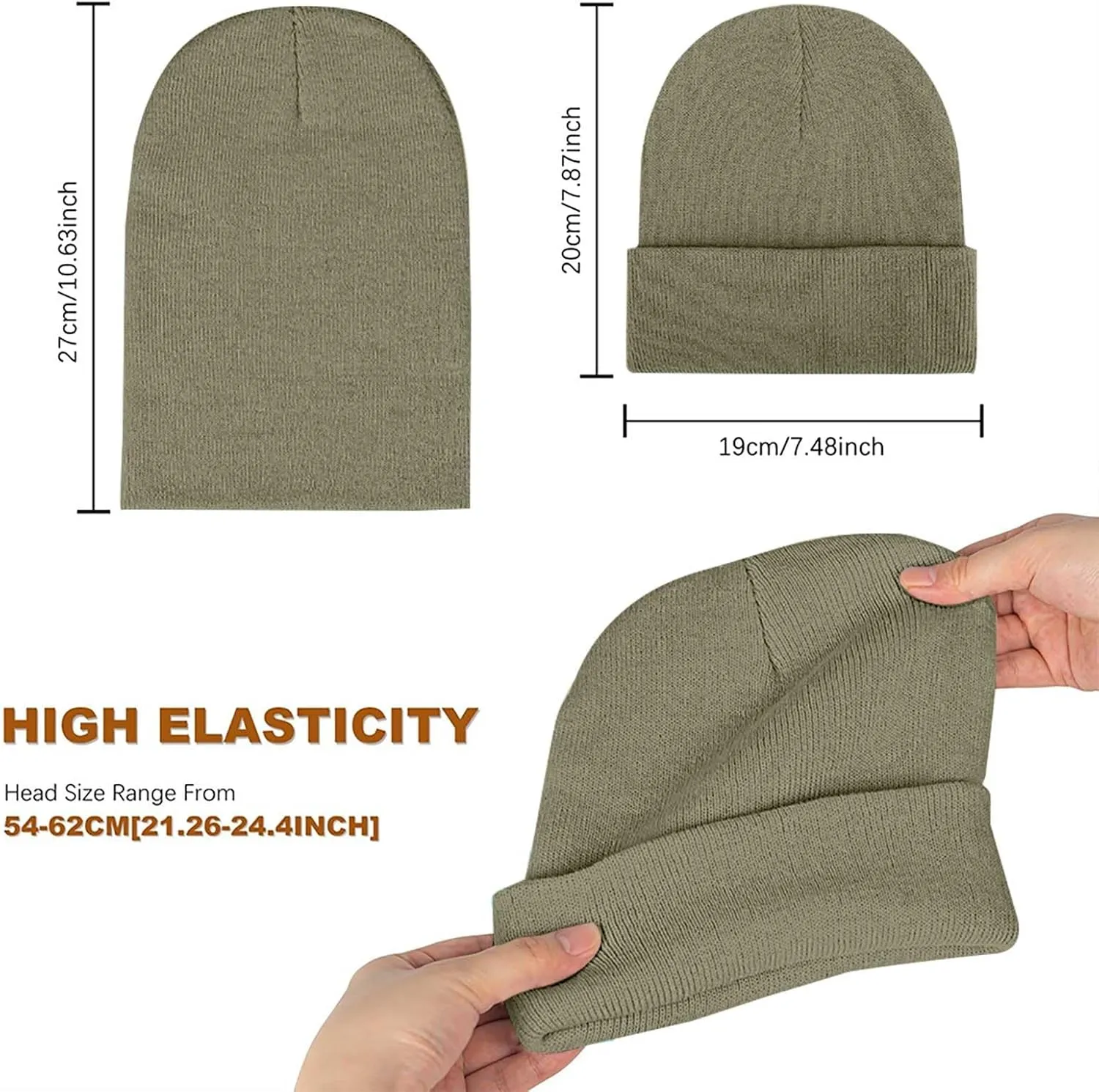 Men Beanie Slouchy Knit Skull Cap for Men Women, Knit Cuff Trawler Beanie Watch Hat, Spring Fall Skull Cap