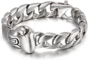 Mens Bracelet Stainless Steel, Boxing Gloves Cuban Chain Men's Bracelets 220x15mm